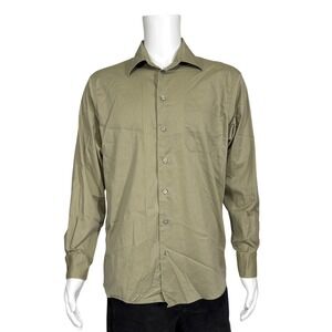 Kenneth Cole Reaction Mens Slim Fit Button Down Shirt Olive Green Large